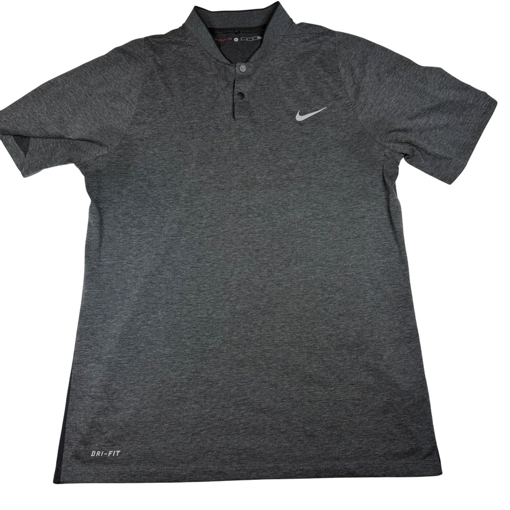 Nike Golf Tiger Woods Collection Dri-FIT Blade Collar Polo Shirt Gray Mens M
